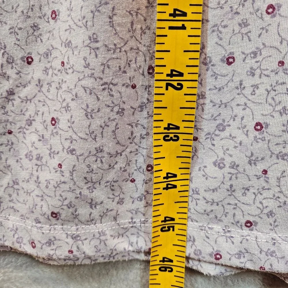 Croft & Barrow granny Nightgown Womens M  Lace Floral gather button jersey retro - Picture 6 of 13